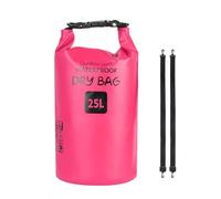 Uqezagpa Bolsa seca impermeable portátil para natación, plegable, para playa, al aire libre, con hebilla, bolsa de almacenamiento portátil, rosa roja, 25 L