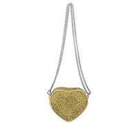 Uqezagpa Bolso bandolera con diseño de corazón con purpurina y lentejuelas brillantes para San Valentín, para mujeres y niñas, Gold, One Size