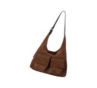 Uqezagpa Bolso bandolera vintage para las axilas, espacioso, para mujeres y niñas, casual, único, con correa suave, bolsa de trabajo, café