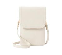 Uqezagpa Bolso cruzado de piel sintética para teléfono, cartera con múltiples bolsillos, correa ajustable para tarjetas de efectivo, dispositivos móviles, cartera de teléfono de moda ética, White