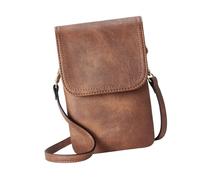 Uqezagpa Bolso cruzado de piel sintética para teléfono, cartera con múltiples bolsillos, correa ajustable para tarjetas de efectivo, dispositivos móviles, cartera de teléfono de moda ética, Brown