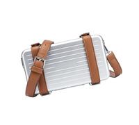 Uqezagpa Bolso cruzado geométrico moderno, resistente al desgaste, diseño de múltiples compartimentos, bolso cuadrado para trabajo, viaje, Brown