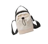 Uqezagpa Bolso de hombro de lona de moda con apertura de cordón para un acceso seguro y fácil de llevar al viajero, White, One Size