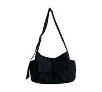 Uqezagpa Bolso de hombro de moda con correa reforzada, tela de nailon resistente al desgaste, multiuso, para mujeres y niñas, cómoda bolsa de hombro, Black