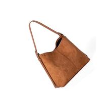 Uqezagpa Bolso de hombro moderno inspirado en Corea, generoso almacenamiento, casual, profesional, correa cómoda, uso diario, bolsa de gamuza de primera calidad para mujer, Brown