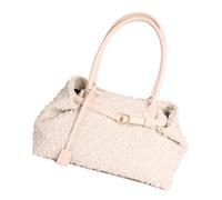 Uqezagpa Bolso de mano de ante de moda, bolso de hombro para mujer, estilo retro, suave, con asa superior, para viajes, universidad, bolso de mano holgado para mujer, Maomaobai, One Size