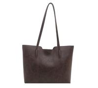 Uqezagpa Bolso retro de piel sintética suave para mujer, bolso de hombro para el trabajo diario, piel sintética, hombro a la moda, hobos holgados, café