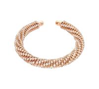 Uqezagpa Brazalete roscado de diamantes de imitación brillantes con diseño de círculo abierto ajustable, joyería de metal para uso diario, puño abierto ligero, talla única, como se describe