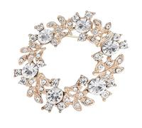 Uqezagpa Broche de corona de aleación resistente con flores coloridas para mujer, mochila, ropa y sombrero, Size 4.4x4.2cm/1.73x1.65inch, Aleación, diamantes de agua