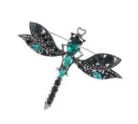 Uqezagpa Broche retro de libélulas de cristal, elegante, con diamantes de imitación, accesorio de solapa para mujeres y niñas, SizeApprox.6.1x4.8cm/2.4x1.89inch, Metal