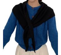 Uqezagpa Bufanda de acrílico con patrón de cruces para todas las estaciones con función plegable compacta para viajeros y viajeros, bufanda de punto con cruces, Negro, Talla única