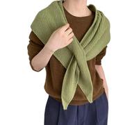 Uqezagpa Bufanda de acrílico con patrón de cruces para todas las estaciones con función plegable compacta para viajeros y viajeros, bufanda de punto con cruces, verde claro, Talla única