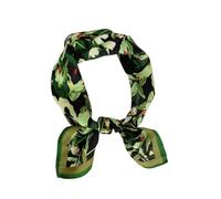 Uqezagpa Bufanda de mujer de 68 x 68 cm, elegante bufanda cuadrada suave y transpirable para la cabeza para viajes diarios y fiestas de viaje, verde, Talla única