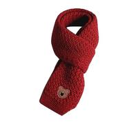 Uqezagpa Bufanda de punto cálida de invierno para niños, unisex, gruesas, cálidas, patrón de oso de dibujos animados, silenciador largo, pañuelo de punto para bebé, protección cálida, C, Talla única