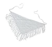 Uqezagpa Bufanda triangular de ganchillo multiusos con ribete de poliéster, elegante envoltura de cuello en capas para uso diario al aire libre, bufanda de punto para viajes diarios, blanco, Talla