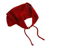 Uqezagpa Bufanda triangular de punto hueca, transpirable, multiusos, para mujeres, adolescentes, uso al aire libre, viajes, multiusos, triangular, rosso, Talla única