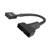 Uqezagpa Cable adaptador de 20 pines y 19 pines USB 3.0 a 9 pines USB 2.0 macho hembra, cable adaptador para placa base