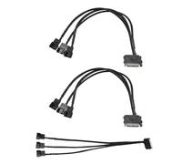 Uqezagpa Cable adaptador de alimentación divisor de 3 vías de 15 pines a 4 pines de 12 V para refrigeración y disco duro, divisor de cable de extensión de ventilador