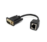Uqezagpa Cable adaptador VGA a RJ45 de 15 cm VGA a RJ45, convertidores de puerto Ethernet, cable de transmisión a través de redes, extensor de cable, convertidores de línea