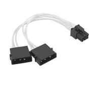Uqezagpa Cable de alimentación industrial doble de 4 pines a 6 pines GPU para actualización de escritorio, accesorios de unidad de suministro, cable de extensión GPU resistente
