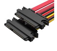 Uqezagpa Cable de extensión hembra de 7 + 15 pines para carcasa de disco duro, enchufes calientes, capaces de señales de alta velocidad, diseño de estabilidad al cable