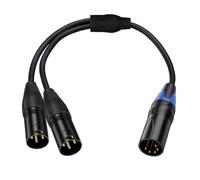 Uqezagpa Cable de sonido profesional XLR de 5 pines a XLR doble de 3 pines para aplicación Studio Live, conectores chapados en oro, cable divisor equilibrado