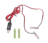 Uqezagpa Cable eliminador de batería virtual doble 3 A alimentado por USB para dispositivos electrónicos, incluyendo ventilador, luces LED y relojes, palanca de metal que garantiza una sincronización