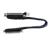 Uqezagpa Cable extensor gráfico flexible de 270 grados en ángulo recto PCIe 5.0 X16, terminal trenzado con revestimiento plateado, cable de extensión de GPU trenzado