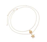 Uqezagpa Cadena de cintura portátil con diseño de estrellas de mar para vocación, bodas, festivales de música al aire libre, temática oceánica, joyería corporal