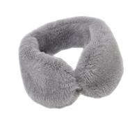 Uqezagpa Calentador de cuello de felpa de moda con cierre, fácil de llevar, bufanda peluda suave para actividades al aire libre, para mujeres y niñas, calentador de cuello, gris, Talla única