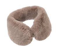 Uqezagpa Calentador de cuello de felpa de moda con cierre, fácil de llevar, bufanda peluda suave para actividades al aire libre, para mujeres y niñas, calentador de cuello, café, Talla única