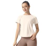 Uqezagpa Camiseta corta atlética de manga corta con diseño de espalda cruzada para yoga y uso casual, camiseta seca para yoga, e, XXL