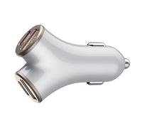 Uqezagpa Cargadores de coche de 4 ranuras de 48 W, salida total, dos conexiones de 3 amperios, compatibilidad universal, smartphones, tabletas, accesorios, cargadores de coche en forma de Y, carga