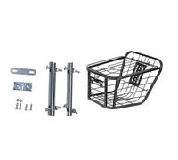 Uqezagpa Cesta de almacenamiento de ciclismo de gran capacidad para cargas pesadas y mascotas pequeñas, cesta de bicicleta de metal para salidas familiares y compras, cesta de bicicleta eléctrica