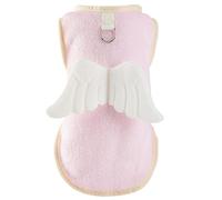 Uqezagpa Chaleco peludo liso para perros pequeños a grandes, ropa suave de color sólido, con diseño de alas de dibujos animados, primavera