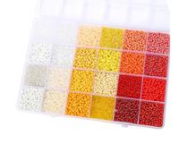 Uqezagpa Colección de cuentas de cristal surtidas en caja de almacenamiento de 24 compartimentos para entusiastas de las manualidades y artistas