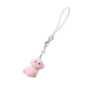 Uqezagpa Colgante de felpa con diseño de oso de cachorro, colgante de teléfono móvil, decoración para el día a día, Length 11.7CM, Aleación de zinc y flocado