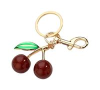 Uqezagpa Colgante de resina de cerezas hecho a mano con elegante patrón de leopardo, ideal para fiestas y especiales, Height 9.5CM* Width 5CM, Resina y aleación