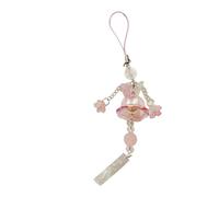 Uqezagpa Colgante de teléfono con diseño de medusas y campanillas de viento con lirios de cristal del valle para mujeres de moda, uso diario casual, 160mm, Acrílico
