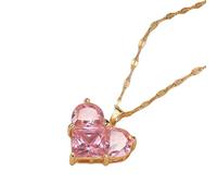 Uqezagpa Collar con aretes de corazón y flor de circonita diseñado para mujeres que buscan elegancia en el uso diario o eventos especiales románticos para ella, necklace, como se describe, como se