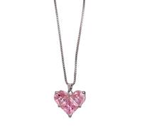 Uqezagpa Collar con aretes de corazón y flor de circonita diseñado para mujeres que buscan elegancia en el uso diario o eventos especiales románticos para ella, necklace, como se describe, como se