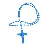 Uqezagpa Collar con colgante de cruz con cuentas de rosario para mujer, cadena de eslabones, joyería religiosa, regalo de fiesta, colgante de cruz, One Size, como se describe, como se describe