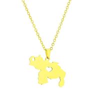 Uqezagpa Collar con colgante de mapa de Venezuela de acero inoxidable, diseño de bandera