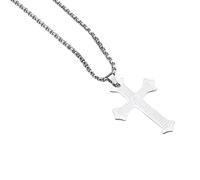 Uqezagpa Collar con cruz de las Escrituras españolas que simboliza la fe y la aleación protectora para uso diario o religioso, 2.5*60CM, Metal, No es una piedra preciosa