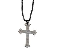 Uqezagpa Collar con cruz de las Escrituras españolas que simboliza la fe y la aleación protectora para uso diario o religioso, 2.5*60CM, Metal, No es una piedra preciosa