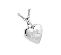 Uqezagpa Collar con forma de corazón para cenizas de mascotas, diseño de garra, joyería conmemorativa de acero, cadena para el cuello, regalo para dueños de condolencias