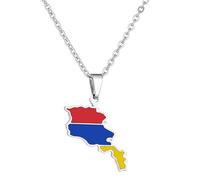 Uqezagpa Collar con la bandera de Armenia, exquisita artesanía, colgante de mapa de Armenia, perfecto para coleccionistas y entusiastas de la cultura, One Size, como se describe, como se describe