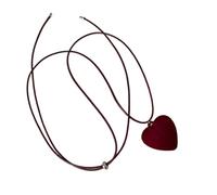 Uqezagpa Collar de corazón de moda con cuerda, cuello largo, cadena de suéter, adecuado para mujeres de moda que buscan algo único, Length 96CM, flocado, No es una piedra preciosa
