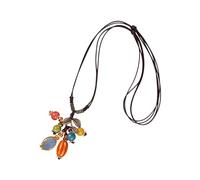 Uqezagpa Collar de hoja de cerámica hecho a mano, diseños únicos, joyería portátil con cadena ajustable para mujeres de moda casual, 5060cm, Cuerda y plástico, No es una piedra preciosa