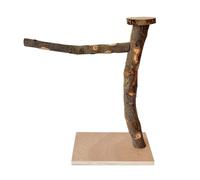 Uqezagpa Columpio para pájaros, juguete de jaula de loros, bandeja de perca de madera para entrenamiento para pájaros de tamaño pequeño
